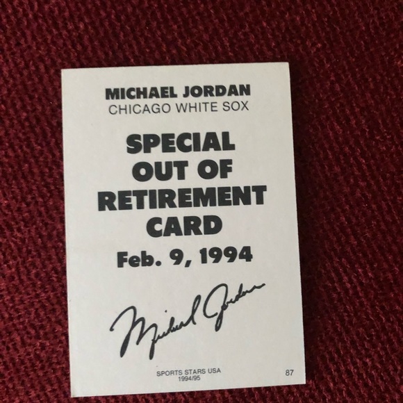 Micheal Jordan out of retirement card - Picture 2 of 2